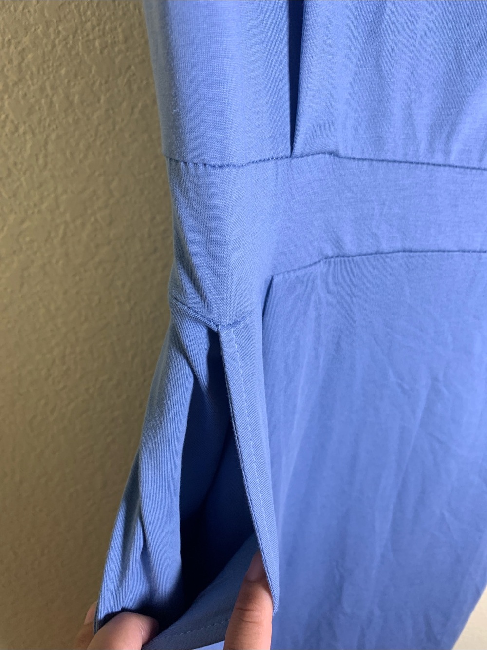 NWOT Classic Slate Blue Midi Sheath Dress with Short Sleeves, Size L - Picture 4 of 6